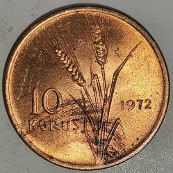 TÜRKİYE 1972  10 KURUŞ HATIRA SABAN KILIÇTAN ÜSTÜNDÜR