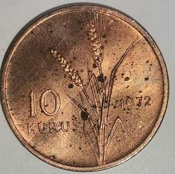 TÜRKİYE 1972  10 KURUŞ HATIRA SABAN KILIÇTAN ÜSTÜNDÜR