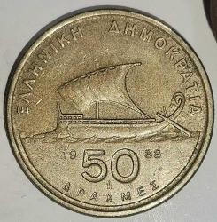 YUNANİSTAN 1988  50 DRAHMİ