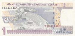 8.EMİSYON 1 YTL A14 4444 08 ÇİL - GÜZEL NUMARA