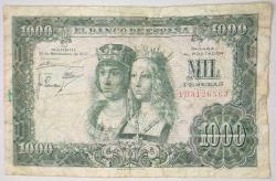 İSPANYA 1000 PESETAS 1957 Kondüsyon: Temiz / Nadir Para