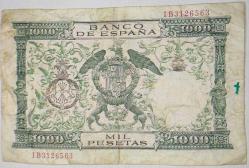 İSPANYA 1000 PESETAS 1957 Kondüsyon: Temiz / Nadir Para
