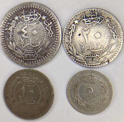 V. Mehmet Reşat 5-10-20-40 Para Nikel Set Natural