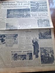 Yeni İstanbul Gazetesi - 3 Mayıs 1953 - Mahkeme Önünde İnkılap Münakaşa Edilebilir Mi Yazan Habib Edib Törehan Köşe Yazısı - Ürdün'ün Genç Kralı Hüseyin - Irak ve Ürdün'ün Genç Kralları Dün Taç Giydi - Bağdad'da İran Dışişleri Bakanı Doktor Fatimi'nin Yeni İstanbul'a Demeci - Brezilya Takımı F. C. America Fenerbahçe'yi 3 2 Yendi - Deprem Sebebiyle Karaburun Ve Foça'da 300 e Yakın ev Yıkıldı - Amerika Büyükelçisi McGhee Türk Halkına Hitaben Bir Veda Mesajı Yayınladı - Küçük İnsanlar Yazan Faik Baysal Yazı Dizisi - Pazar Konuşmaları Yazan Baydar Derler - Üç Yugoslav Havacısı Amerika'ya İltica Etti - Dumlupınar Denizaltısının Batmasında Sebep Olan Naboland Süvarisi Lorentzon İsveç'te de Yargılanacak - Avrupa Hafif Siklet Boks Şampiyonluğu - Dünya Casuslarının Piri Konsül Regülüs Yazan Mustafa Cezar - Büyük Röportaj Serisi İslam Memleketleri Yazan Fikret Adil - Meşhur Kompozitör Arturo Toscanini - Kral Kupasını Dün Blackpool Kazandı - Türkiye Futbol Birincilikleri - Arı Unları - Gripin