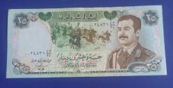 Irak 1986 25 Dinar Çil Saddam Hüseyin portresi