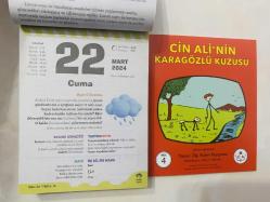 22 Mart 2024 hediyelik orijinal Fazilet Çocuk takvim yaprağı (Cin Ali kitabı hediyeli:)
