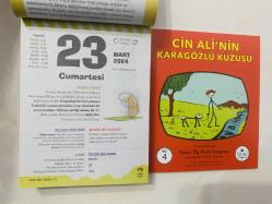 23 Mart 2024 hediyelik orijinal Fazilet Çocuk takvim yaprağı (Cin Ali kitabı hediyeli:)