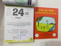 24 Mart 2024 hediyelik orijinal Fazilet Çocuk takvim yaprağı (Cin Ali kitabı hediyeli:)