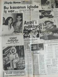 Hafta Sonu Haftalık Aktüalite Sinema Tiyatro Müzik ve Magazin Gazetesi - 31 Ekim 1980 - Sayı:45 - Hacı Yakup Cüreklibatur - Cüneyt Arkın - Fahrettin Cüreklibatur - Ali Poyrazoğlu - Tekin Siper - İsmet Üstekin - Selçuk Ural - Nazan Şoray - Zeki Müren, Azrail'i gıdıklıyor - Görünmeyen adamın gözüyle... - Bugünlere tansiyonuz çıkarsa - Ayşecik - Zeynep Değirmencioğlu - Serkan Acar - Ali Dinçer - Sevim Dinçer - Şakir Öner - Gülşen Bernkasteler - Kim, nerede, nasıl? - Faika Tunçbilek - Gülsüm Erbil - Nurdan Göbülük - Esen Çiftçi - Banu Alkan - Vedat Sertoğlu - Sevda Ferdağ - Ferda Ferdağ - Suna Pekuysal - Diana Ross - Aile boyu plak - Muazzez Abacı'nın bavul hayatı - Serpil Barlas - Ediz Onay - John Walton - Yıldız Ayhan - Zerrin Özer, biraz da tiyatrocudur - Kibariye - Ferdi Tayfur - Hülya Koçyiğit - Gönül Yazar - Sinan Birsel - Sezer Güvenirgil - Bülent Ersoy bitmiş - 38 günde 9 kilo verdi - Sabih Kanatoğlu - Necla Poyraz - Tam Takım Gazete