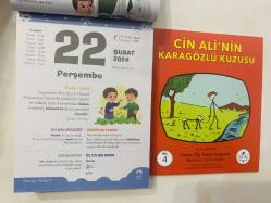 22 Şubat 2024 hediyelik orijinal Fazilet Çocuk takvim yaprağı (Cin Ali kitabı hediyeli:)