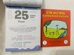 25 Şubat 2024 hediyelik orijinal Fazilet Çocuk takvim yaprağı (Cin Ali kitabı hediyeli:)