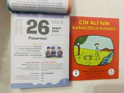 26 Şubat 2024 hediyelik orijinal Fazilet Çocuk takvim yaprağı (Cin Ali kitabı hediyeli:)