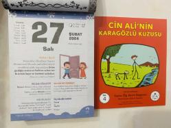 27 Şubat 2024 hediyelik orijinal Fazilet Çocuk takvim yaprağı (Cin Ali kitabı hediyeli:)