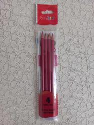 Beestar Kırmızı Kurşun Kalem - 4'lü