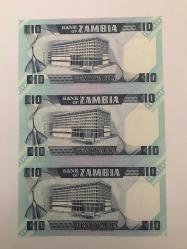Afrika-Zambia-10 Kwacha-1980/88 Yılı-ÇİL-3 Adet Seri Takipli-