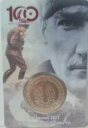 LOT.11 » TÜRKİYE 2022   1 TL  BÜYÜK TAARRUZUN 100. YIL DÖNÜMÜ ÖZEL KAPAMA KİTİNDE