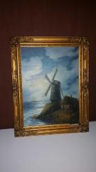 7892-RESSAM ŞEREF AYDINLIK İMZALI DROLİT ÜZERİNE YAĞLI BOYA RESİM TABLO