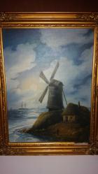 7892-RESSAM ŞEREF AYDINLIK İMZALI DROLİT ÜZERİNE YAĞLI BOYA RESİM TABLO