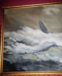 7617-MUHTEŞEM GÜZELLİKDE ÜNLÜ RUS RESSAM AİVAZOVSKİ 'NİN 1889 YILINDA YAPTIĞI RESMİN AYNİSİ TUAL ÜZERİNE YAĞLI BOYA TABLO