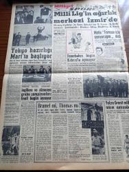 Milliyet Gazetesi - 25 Şubat 1961 - Cezalı Vergiler Taksite Bağlanıyor - Yedek Öğretmenler Tazminat Alacaklar - İnkılap Aleyhtarı 7 Kişi Yakalandı - Rus Notasına Cevap Verdik - İçişleri Bakanı Nasır Zeytinoğlu İdarecilerle İki Toplantı Yaptı - Kıbrıs Türklerine İnşaat Malzemesi Gönderiliyor - Çetin Altan Köşe Yazısı - Bulmaca - Adliye Sarayında Zorlukları Halleden Bir Büro Kuruldu - Abdülcanbaz'ın Maceraları Çizgi Roman Çizen Turhan Selçuk - Bir Rüzgar Esti Yazan Daniel Gray Yazı Dizisi - Allahlık Ali Bey Çizen Swan - Cisco Kid Çizen Jose Salinas Rod Reed-- Boncuk Walt Disney - Sahne Aşkları Çizen Leonard Starr - Demokrat İzmir Davasına Sekiz Sanık Daha Katıldı - Radyolin Diş Macunu - İki Dev Atlet Brumel Mi Thomas Mı - Yalçın Granit Basketbol Milli Takım Antrenörü oldu - Metin Oktay Formam İçin Oynayacağım Dedi - Tokyo Güreş Şampiyonası Hazırlığı Mart'ta Başlıyor - Milli Ligin Ağırlık Merkezi İzmir'de - Merhum Dünya Şampiyonu Yaşar Doğu'nun Ailesi İçin 15.159 Lira Toplandı