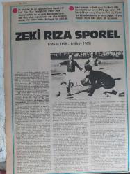 Milliyet Magazin Gazetesi - Zeki Rıza Sporel Posteri - 26x38cm boyutundadır - Bir futbol devi, bir gol makinası, bir büyük kaptandı Zeki Rıza. Tam 19 yıl Fenerbahçe'nin santrforu olarak efsanesini sürdürdü - Gazete tam değildir sadece poster kısmıdır - Tek yaprak arkalı önlüdür
