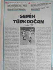 Milliyet Magazin Gazetesi - Semih Türkdoğan Posteri - 26x38cm boyutundadır - 10 yıl Bulgaristan'la yapılan milli atletizm karşılaşmasında 100 metreyi birinci olarak bitiren en genç ilk Türk sporcu  - Gazete tam değildir sadece poster kısmıdır - Tek yaprak arkalı önlüdür