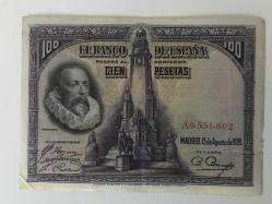 Avrupa-İspanya-100 pesetas-1928 Yılı-ÇÇT-A serisi-