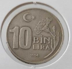 1994 ON 10 BİN LİRA DÜNYA SPOR VE OLİMPİK DÜŞÜNCE YILI DARPHANE PARASI ÇİLALTI 4Y2SS1 NADİR