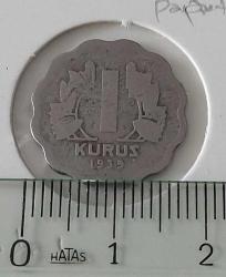 1939 BİR 1 KURUŞ TIRTILLI PAPATYA ORİJİNAL ŞŞŞ2A1 NADİR