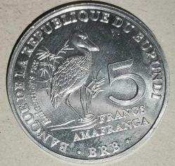 LOT.1 » BURUNDİ 2014  5 FRANK  HATIRA   Kuşlar - Ayakkabı Gagalı Leylek (Balaeniceps rex)