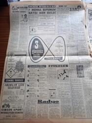Milliyet Gazetesi - 3 Ocak 1961 - Ulaştırma Bakanı Sıtkı Ulay İstifa Etti - Şekerden Sonra Sigara Fiyatları İndiriliyor - Uşak Olaylarından Sanık 9 Kişi Daha Dün Tevkif Edildi - Kurumlar Vergisi Yüzde 10 Arttırıldı - İstanbul Üniversitesi Rektörü Sıddık Sami Onar 20 Gün İzin Aldı - Salim Başol Dün Ankara'dan Döndü - Laos'un Kuzey Bölgesi Kızılların Eline geçti - Belçika'da Hükümet İle Grevciler Radyo Harbine Başladılar - 7 Memba Suyunun Satışı Men Edildi - Çetin Altan Köşe Yazısı - İstanbul Teknik Üniversite Ankara Radyosu Programı - Kurucu Meclise 3 Gün Kala Yazan İbrahim Örs - Abdülcanbaz'ın Maceraları Çizgi Roman Çizen Turhan Selçuk - İstanbul Belediyesi Tarafından Açılan Yahya Kemal'in Kabri Projesi - Cici Can Çizen Bedri - Sahne Aşkları Çizen Leonard Starr - Doğuda Eğitim Davasını Tek Başına Gerçekleştiren Kadın Sıdıka Avar - Johnny Hazard Çizen Frank Robbins - Tombik Çizen Trog - Allahlık Ali Bey Çizen Swan - İzmirspor'lu Güven Beşiktaş'ta Mukavele İmzaladı - Altay Kulübü