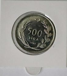 1980 Yılı 500 Lira FAO Köylü Kadını Kalkındırma ( Kenarı Yazılı Tura'ya Göre Ters )  ( 9 gr   900 Ayar Gümüş )   1453