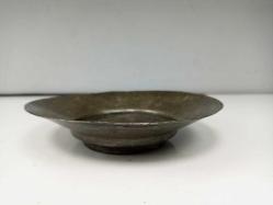 Antika Osmanlı Saz Tuğralı Bakır Yazılı Tabak - Lenger