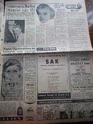 Milliyet Gazetesi - 10 Haziran 1961 - Milli Birlik Komitesi Üyesi Ve Ankara Kumandanı Cemal Madanoğlu İstifa Etti -  Kasım Gülek Meselesini Kurultay Halledecek CHP İl İdare Kurulu İstifasını Geri Aldı - Maslakta G.M.C. Uçuruma Yuvarlandı - Silahtarağa Elektrik Fabrikası Sabotaj Sanıklarından İkisi Tahliye Edildi - Celal Bayar Adnan Menderes ve Bakanlar Dün Hiç Konuşmadılar - Çetin Altan Köşe Yazısı - Bugünkü Burç Falınız - İstanbul Ankara Radyosu Programı - Yolun Yarısı Marilyn Monroe Yaş 35 - Abdülcanbaz'ın Maceraları Çizgi Roman Çizen Turhan Selçuk - Cici Can Çizen Bedri - Sahne Aşkları Çizen Leonard Starr - Maruf Bey Çizen Martin - Boncuk Walt Disney - Metin Oktay'ın Kampa Gece Yarısı Dönmesi Üzerine Federasyon Hannover'de Sert Bir Tebliğ Neşretti Nizamı Bozanlar Yurda Gönderilecek - Vali Kupası Bugün Açılıyor - Can Bartu Ve Metin Oktay'ın İtalya'ya Transferi Çok Yakın