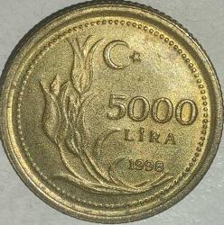 TÜRKİYE  1998   5000 LİRA