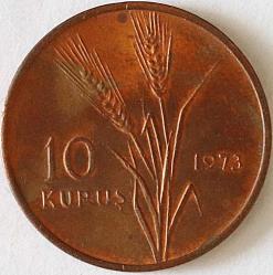 Türkiye Cumhuriyet 1973 Yılı 10 Kuruş 7654