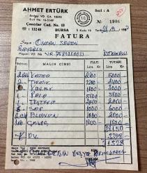 Efemera - NALBUR MALZEMELRİ FATURASI - 21 EYLÜL 1987 - AHMET ERTÜRK - BURSA - OSMAN FAHİR SEDEN, O.F.S. PRODÜKSİYON - BEYOĞLU, İSTANBUL - ISLAK İMZALI, KAŞELİ - 13 x 19 cm EBATLI ORİJİNAL FATURA - TÜRK SİNEMA - FİLM TARİHİ - kitantik - kitaLog