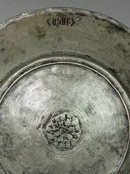 Antika Osmanlı Ermeni Yazılı Damgalı Bakır Tabak