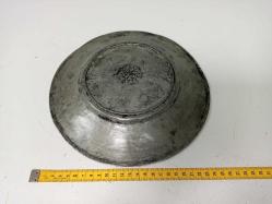 Antika Osmanlı Ermeni Yazılı Damgalı Bakır Tabak