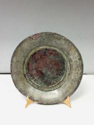 Antika Osmanlı Ermeni Yazılı Damgalı Bakır Tabak