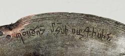 Antika Osmanlı Ermeni Yazılı Damgalı Bakır Tabak