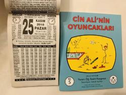 25 Kasım 2018 hediyelik orijinal Türkiye takvim yaprağı (Cin Ali kitabı hediyeli:)