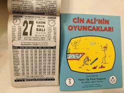27 Kasım 2018 hediyelik orijinal Türkiye takvim yaprağı (Cin Ali kitabı hediyeli:)