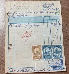 YEMEK FATURASI - 13 TEMMUZ 1985 - LEZZET LOKANTASI - ŞERAFETTİN DOĞRULAR - İSTANBUL - OSMAN FAHİR SEDEN, O.F.S. PRODÜKSİYON - BEYOĞLU, İSTANBUL - ISLAK İMZALI, KAŞELİ DAMGA PULU - 13 x 17 cm EBATLI ORİJİNAL FATURA - TÜRK SİNEMA - FİLM TARİHİ