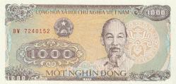Vietnam, 1000 Dong, Çil. 1988 Basımlı