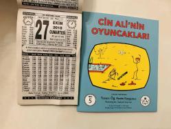 27 Ekim 2018 hediyelik orijinal Türkiye takvim yaprağı (Cin Ali kitabı hediyeli:)