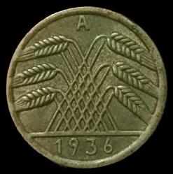 ALMANYA 1936 A 5 PFENNİG ÇİL