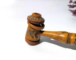 Eskilerden Ahşap Ağızlık - İşlemeli El İşi Uzun Pipo - Sigara Ağızlığı - Sivas işi