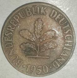 ALMANYA 1950 F   10   PFENNIG