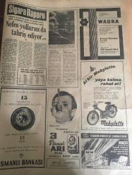 HÜRRİYET GAZETESİ 6 EKİM 1967 YIL :20 SAYI :6983--Pil arıza yapınca Mustafa Dayı nın kalbi derhal şehir ceryanına bağlandı --Avusturalya  ilk partide 600 aile gidiyor --Taraflar anlaştı ve Harp -İş in grevi sona erdi ---Genç ebe ,kendi ablasına ikiz çocuk doğurttu --Medeni Kanun ile Türkiye Batı ta doğru büyük bir adım atmıştı ---Dupontların  malikanesini basan  gangsterler  5 milyon liralık soygun yaptı ---Bir Türk İşçisinin Cezaevinde Ölümü Berlin Senatosuna Getirildi ---Galatasaray ın antrenörü Eken : Fenerbahçe den korkmuyorum --Sesi ve sanatıyla kısa zamanda gönüllere giren :Nebahat Yıldız --Boş ol deyince her şey biterdi --İstanbul da kıyılan ilk medeni nikahlar --Ve hala o günün saadeti içinde yaşıyorlar ---Öğrencilere kopya verdikleri iddia olunan 4 müdür ,ile 4 öğretmen ağır cezada yargılanacak --Tarım Bakanı : Biz Vatan Haini Miyiz ?Dedi --General Spantidakis in resimleri emirle bütün Yunan gazetelerinde yayınlatıldı ---